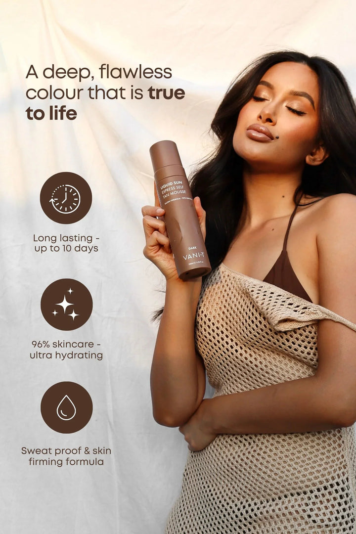 Liquid Sun® Express Self Tan Mousse Ultra Dark - savaiminio įdegio putos