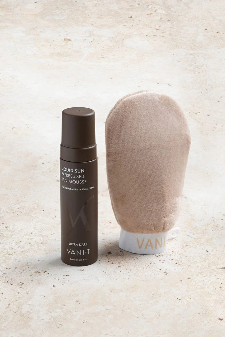 Express Bronze Duo Ultra Dark - savaiminio įdegio putos + pirštinė