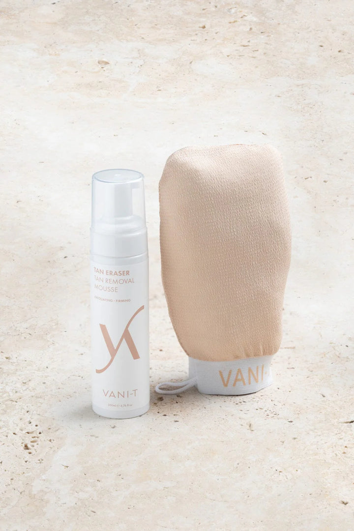 Tan Reset Duo - putos įdegio šalinimui + šveičiamoji pirštinė