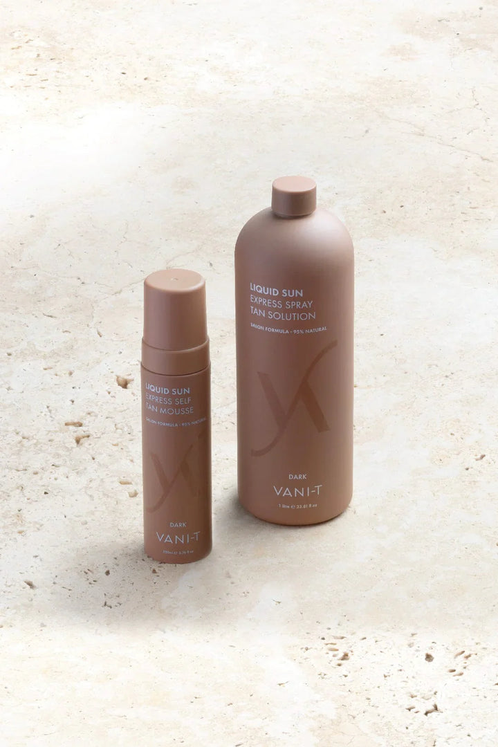 Liquid Sun® Express Self Tan Mousse Dark - savaiminio įdegio putos
